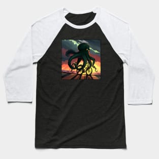 Octopus on a bike Baseball T-Shirt